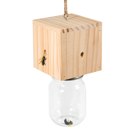 Wood Carpenter Bee Trap for Outside - Best Bee Trap - Wood Boring Bee Trap- Nature Chalet Style Carpenter Bee Traps Outdoor Hanging - Insect Traps Removes Carpenter bee